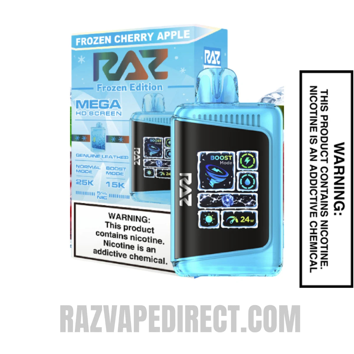 Frozen Cherry Apple RAZ DC25000 Frozen Edition Vape With Package Box