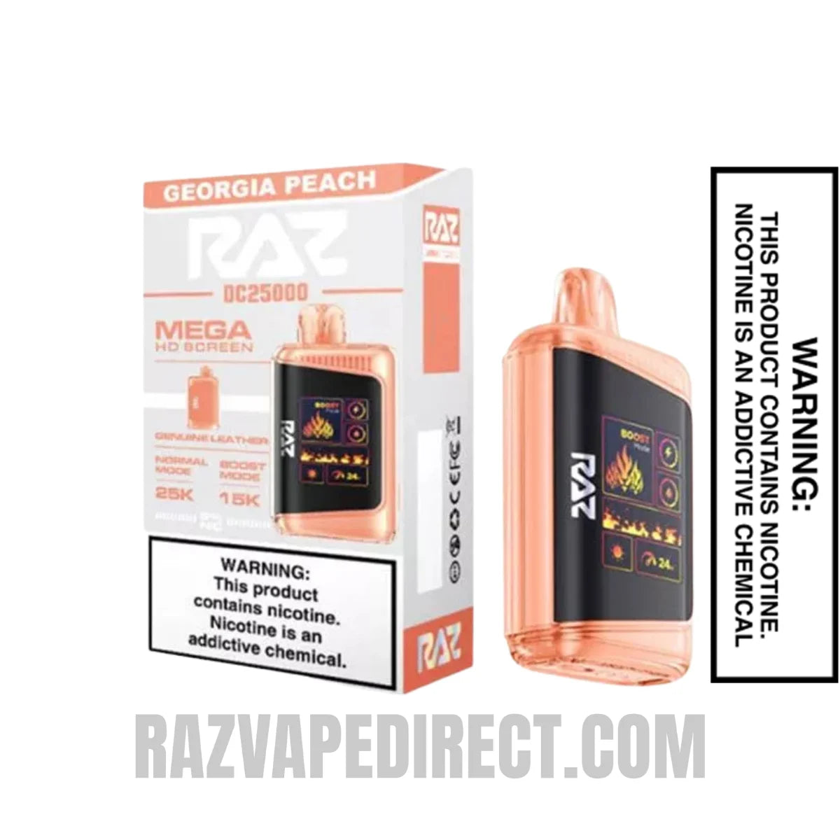 Georgia Peach RAZ DC25000 Disposable Vape With Package Box