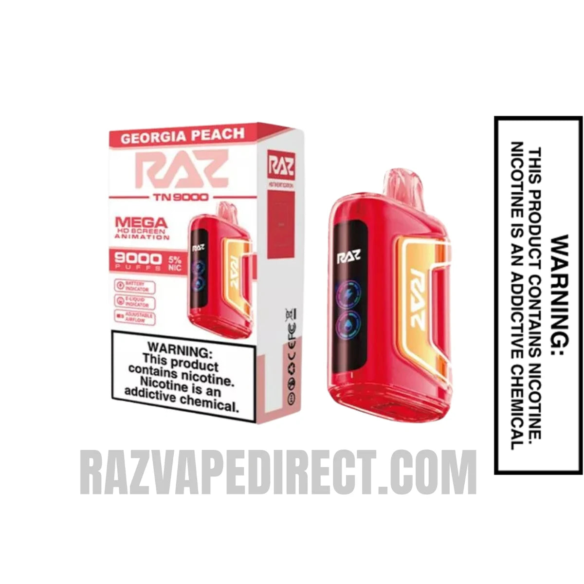 Georgia Peach RAZ TN9000 Disposable Vape With Bundle Pack