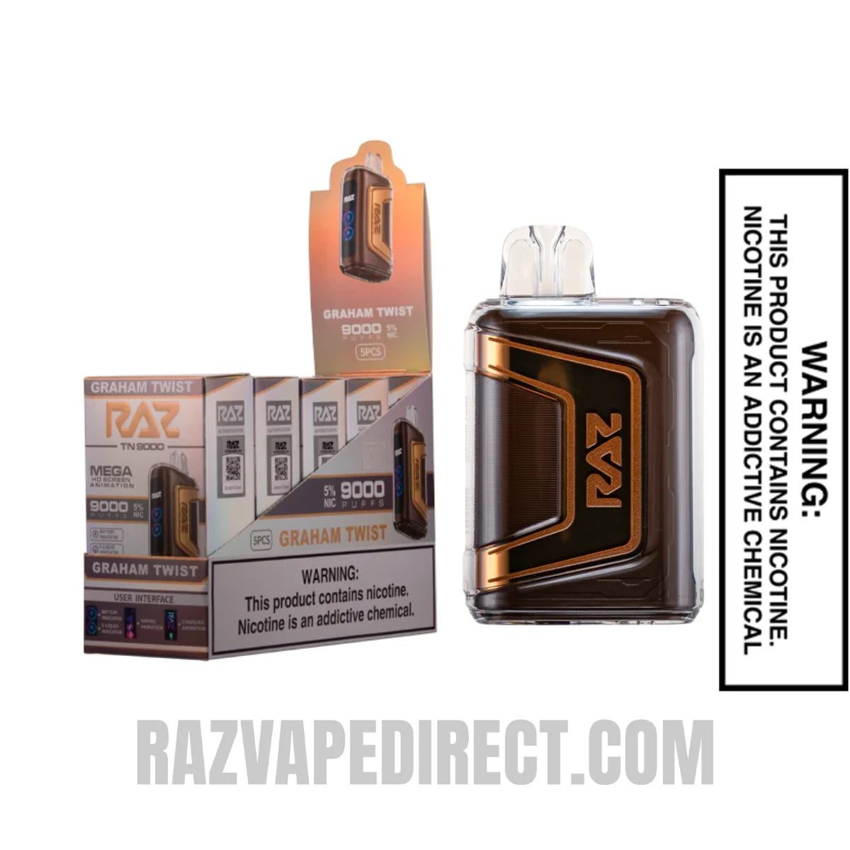 Graham Twist RAZ TN9000 Disposable Vape With Bundle Pack