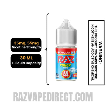 Hawaiian Ice RAZ Salt Nic Juice 30 ML specifications