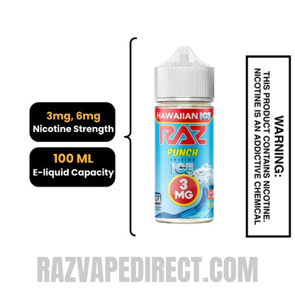 Hawaiian Ice RAZ Vape Juice 100 ML specifications