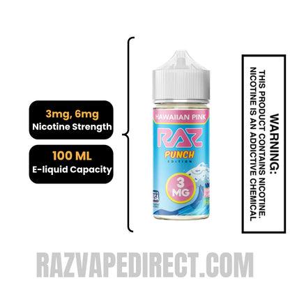 Hawaiian Pink RAZ Vape Juice 100 ML specifications