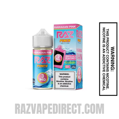 Hawaiian Pink RAZ Vape Juice 100 ML with package box