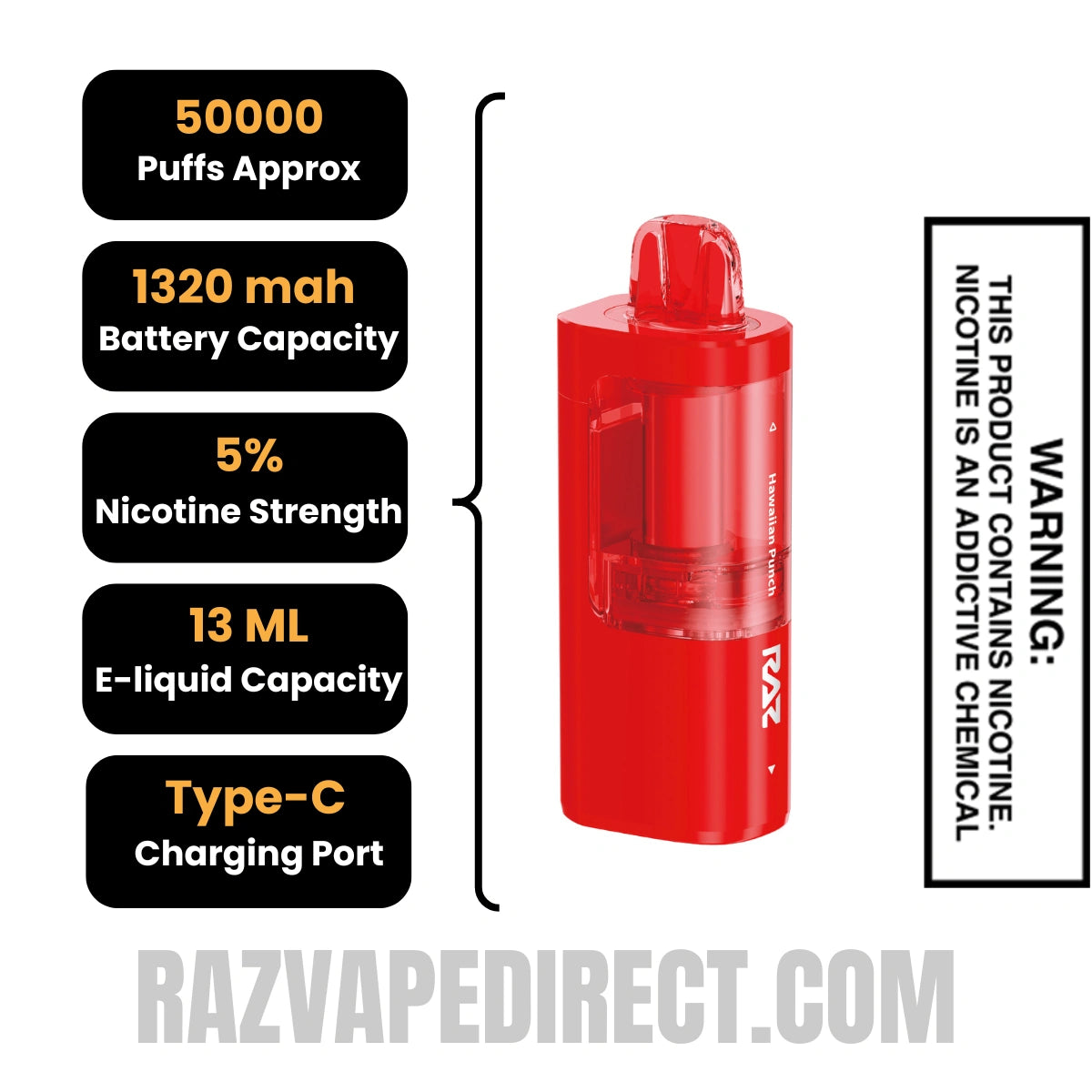 Hawaiian Punch RAZ VUE 50K Disposable Pod | RazVapeDirect Hawaiian Punch RAZ VUE 50K Disposable Pod | RazVapeDirect