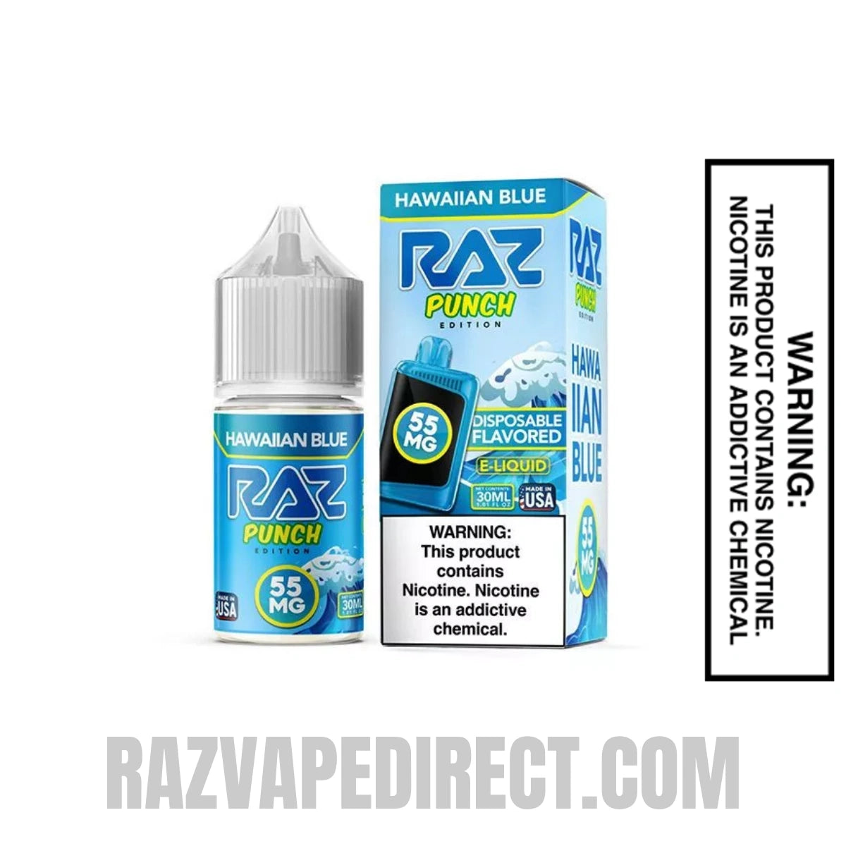 Hawaiian Blue RAZ Salt Nic Juice 30 ML with package box