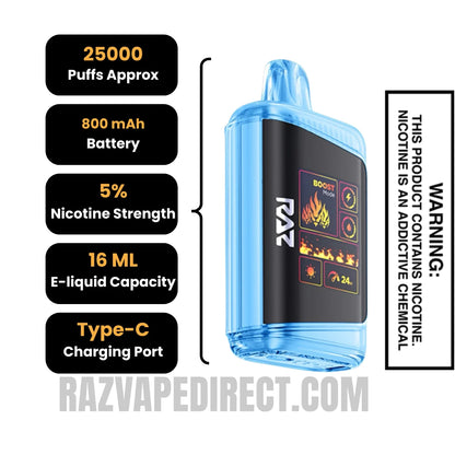 Iced Blue Dragon RAZ LTX DC25000 Vape | Raz Vape Direct Iced Blue Dragon RAZ LTX DC25000 Vape | Raz Vape Direct