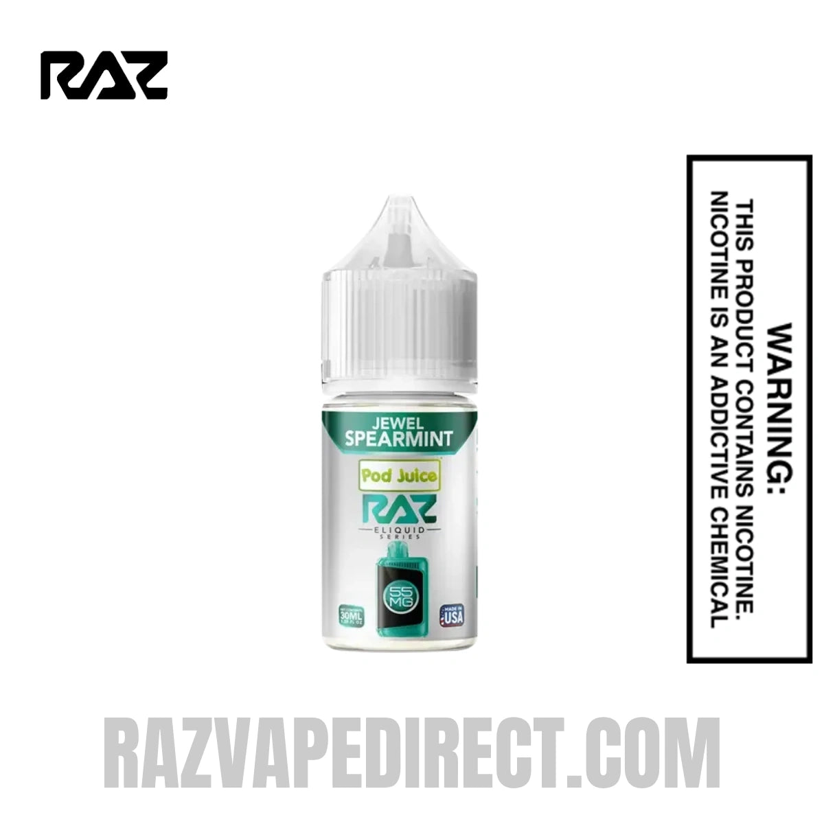 Jewel Spearmint Pod Juice X RAZ Salt Nic juice 30 ML