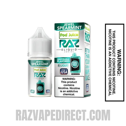 Jewel Spearmint Pod Juice X RAZ Salt Nic juice 30 ML with package box