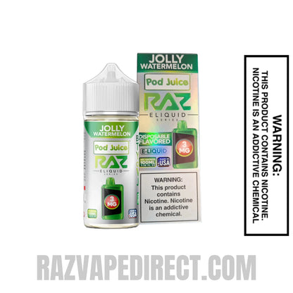 Jolly Watermelon RAZ Vape Juice 100 ML with package box