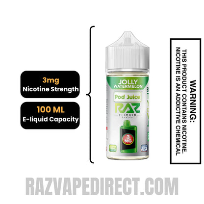 Jolly Watermelon RAZ Vape Juice 100 ML specifications