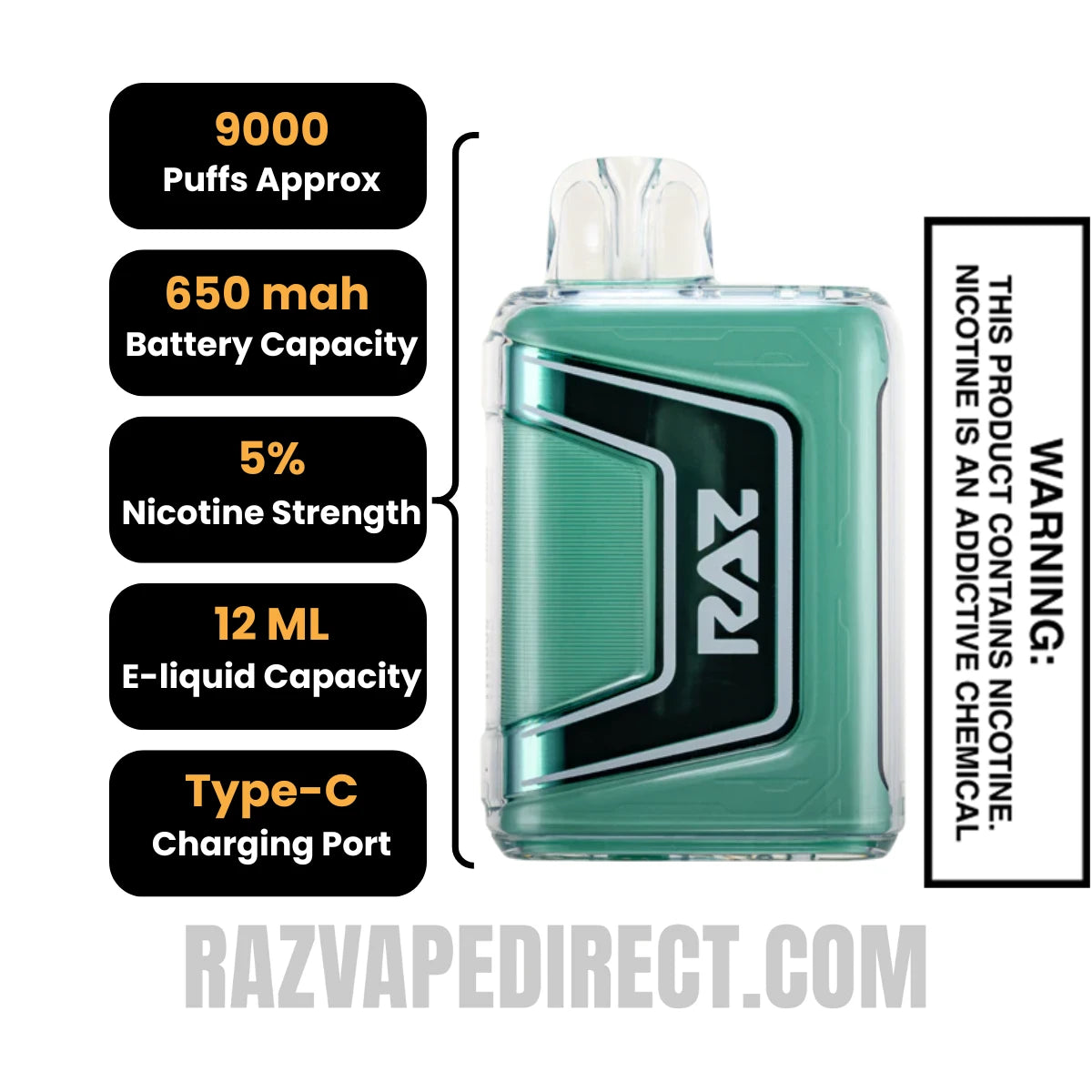 MiamiMintRAZTN9000DisposableVapeSpecifications