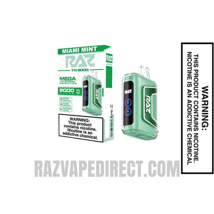 Miami Mint RAZ TN9000 Disposable Vape | Raz Vape Direct Miami Mint RAZ TN9000 Disposable Vape | Raz Vape Direct
