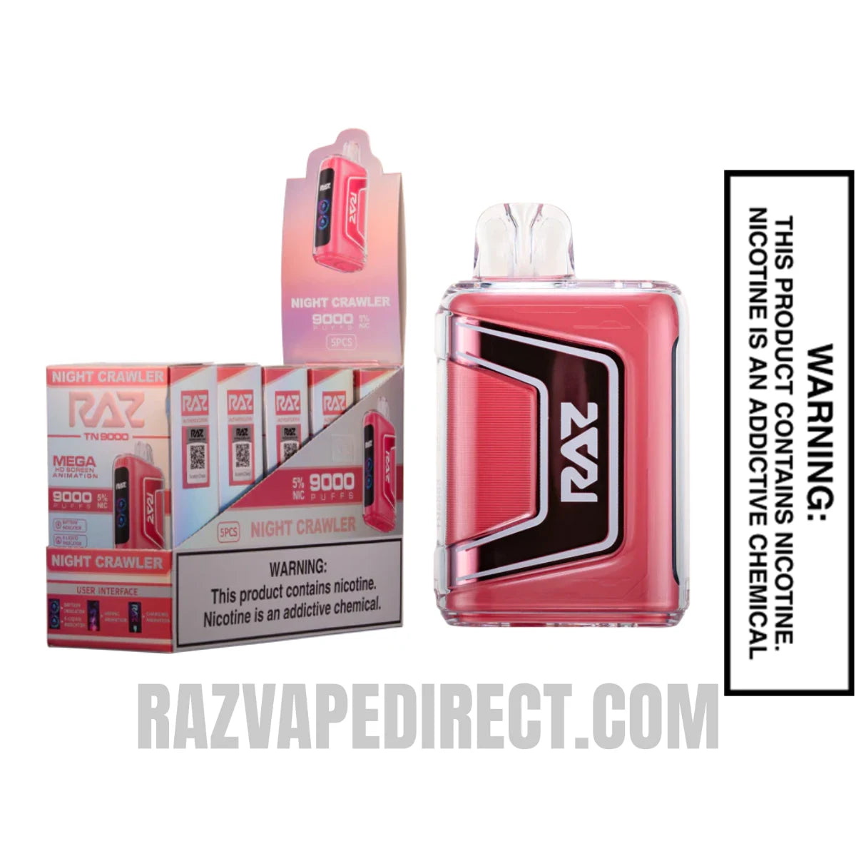 Night Crawler RAZTN9000 Disposable Vape With Bundle Pack