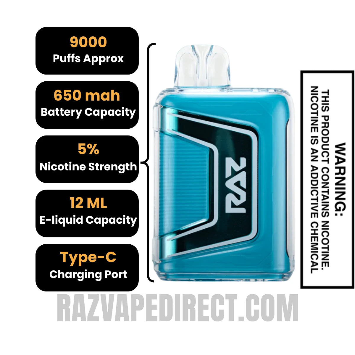 Polar Ice RAZTN9000 Disposable Vape Specifications