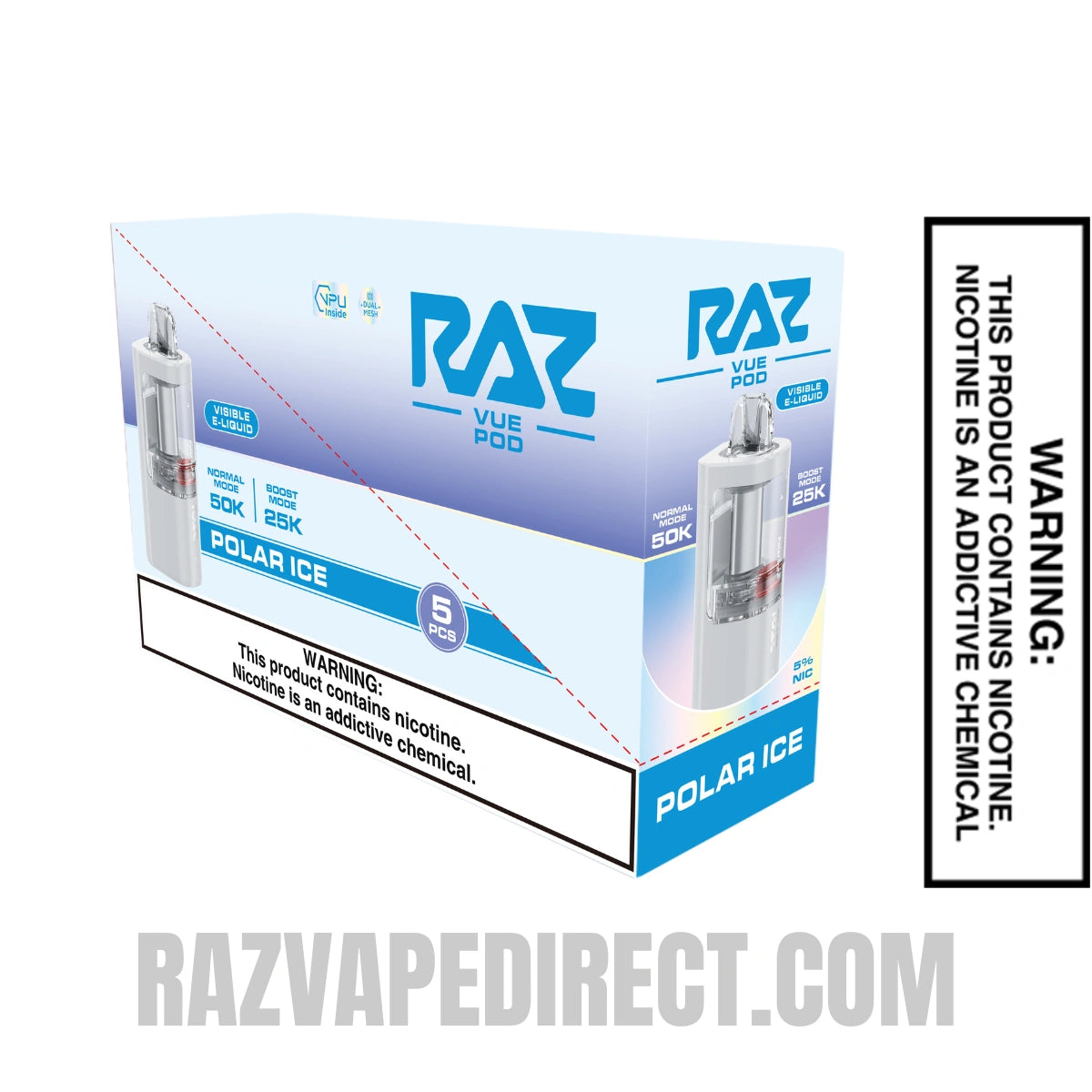 Polar Ice RAZ VUE 50K Disposable Pod with bundle Box