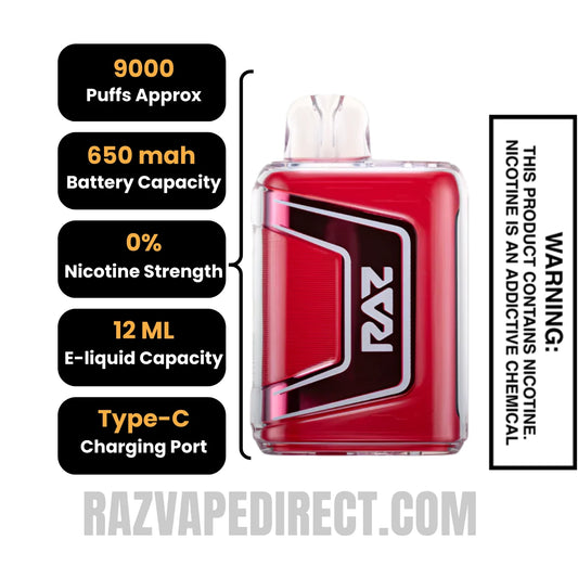 RAZTN9000 Watermelon Ice Disposable Vape 0 Nic