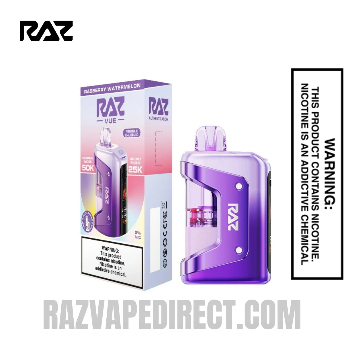 Raspberry Watermelon RAZ VUE 50K Disposable Kit with Package Box
