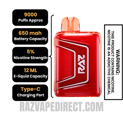 Ruby RAZ TN9000 Disposable Vape | Raz Vape Direct Ruby RAZ TN9000 Disposable Vape | Raz Vape Direct