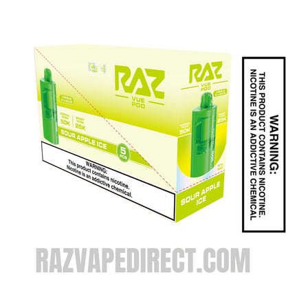 Sour Apple Ice RAZ VUE 50K Disposable Pod with bundle Box