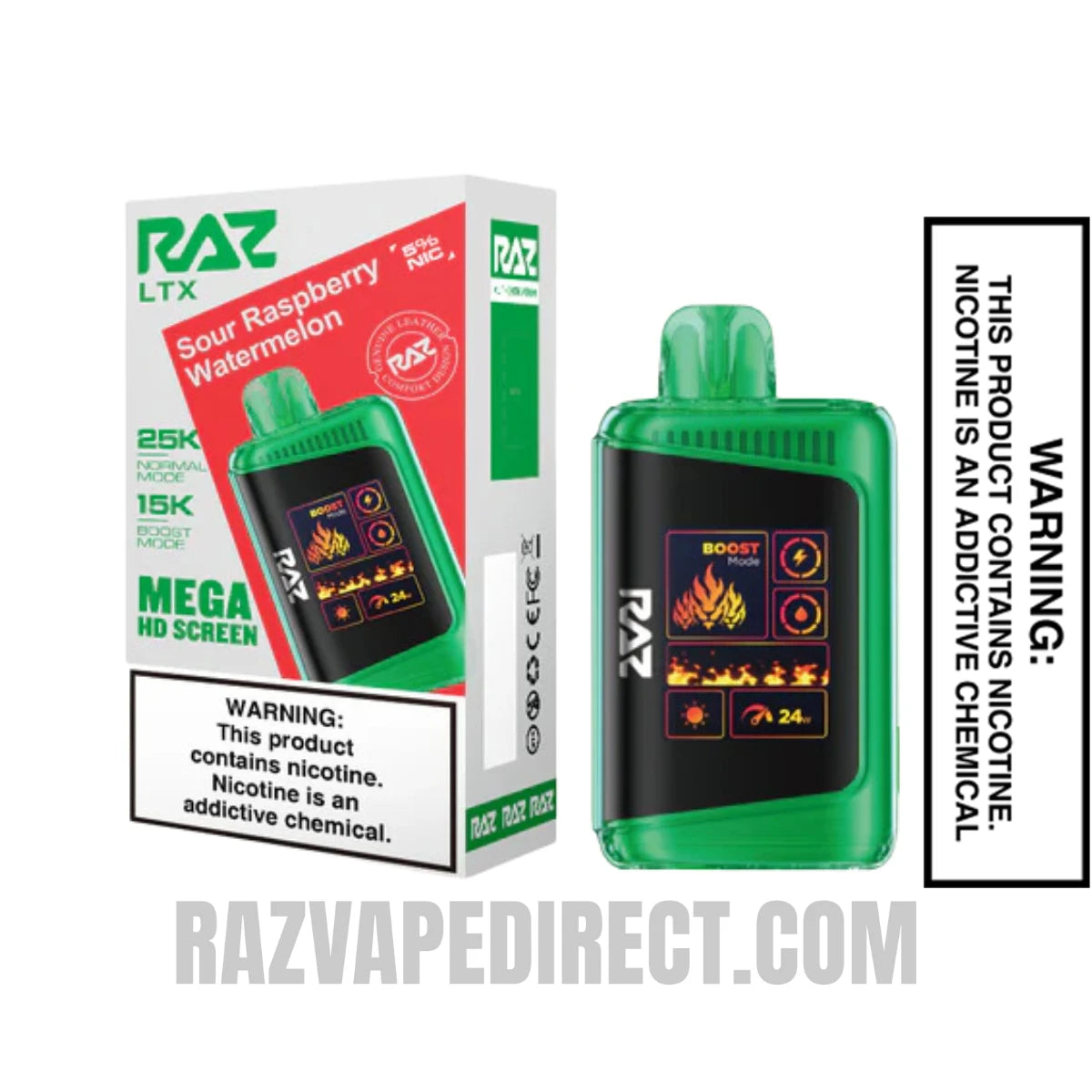 Sour Raspberry Watermelon RAZDC25000 Disposable Vape With Package Box