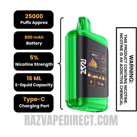 Sour Watermelon Peach RAZ DC25000 Disposable Vape