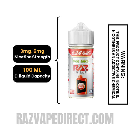 Strawberry Glazed Donut RAZ Vape Juice 100 ML specifications