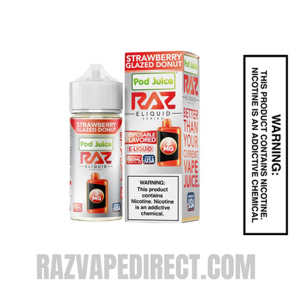 Strawberry Glazed Donut RAZ Vape Juice 100 ML with package box