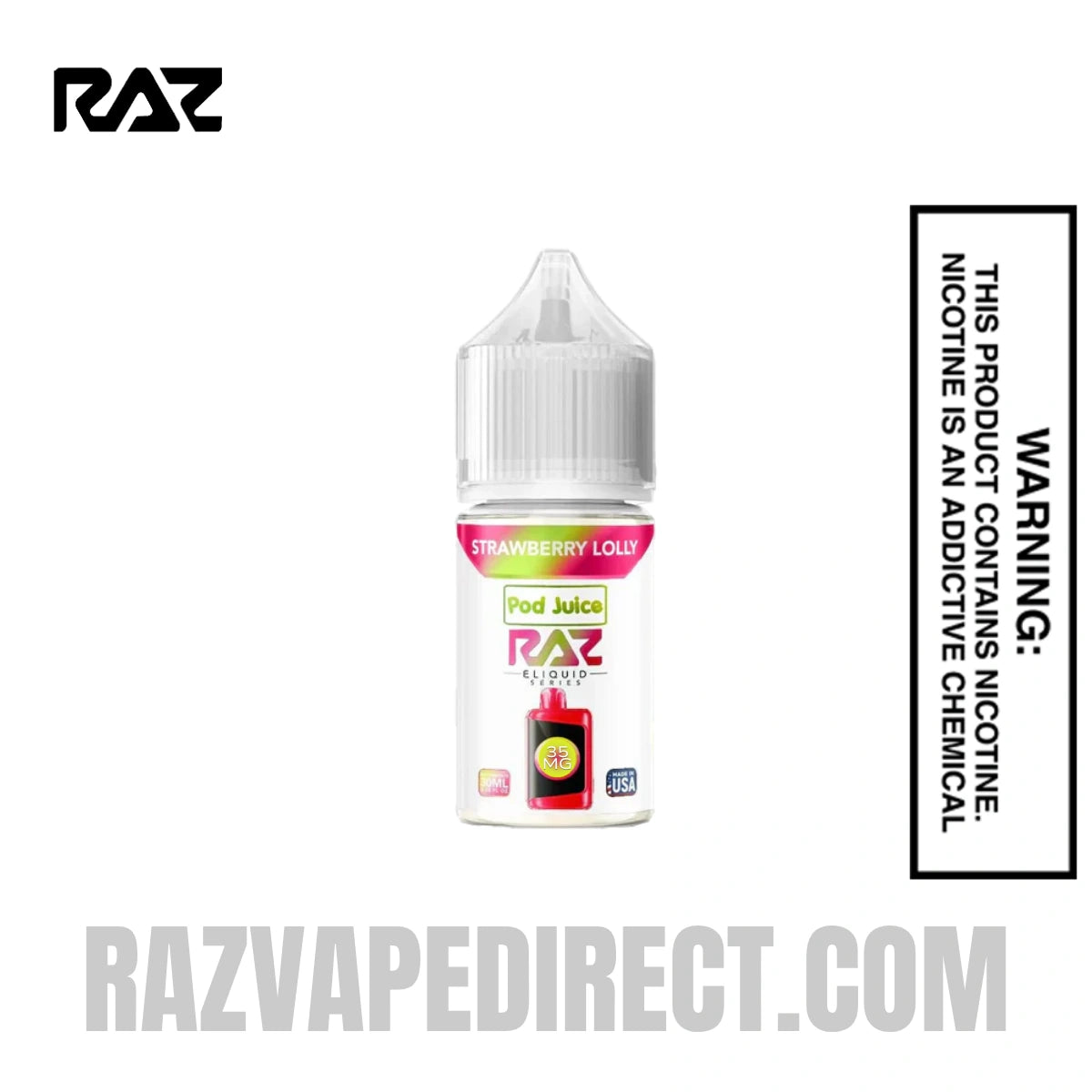 Strawberry Lolly Pod Juice X RAZ Salt Nic juice 30 ML