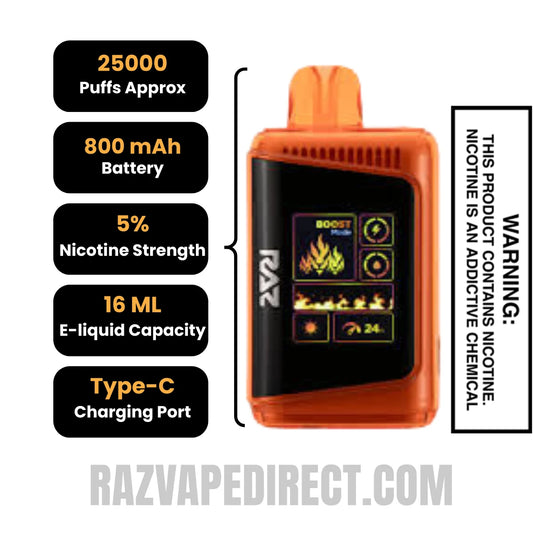 Strawberry Orange Tang RAZ DC25000 Disposable Vape