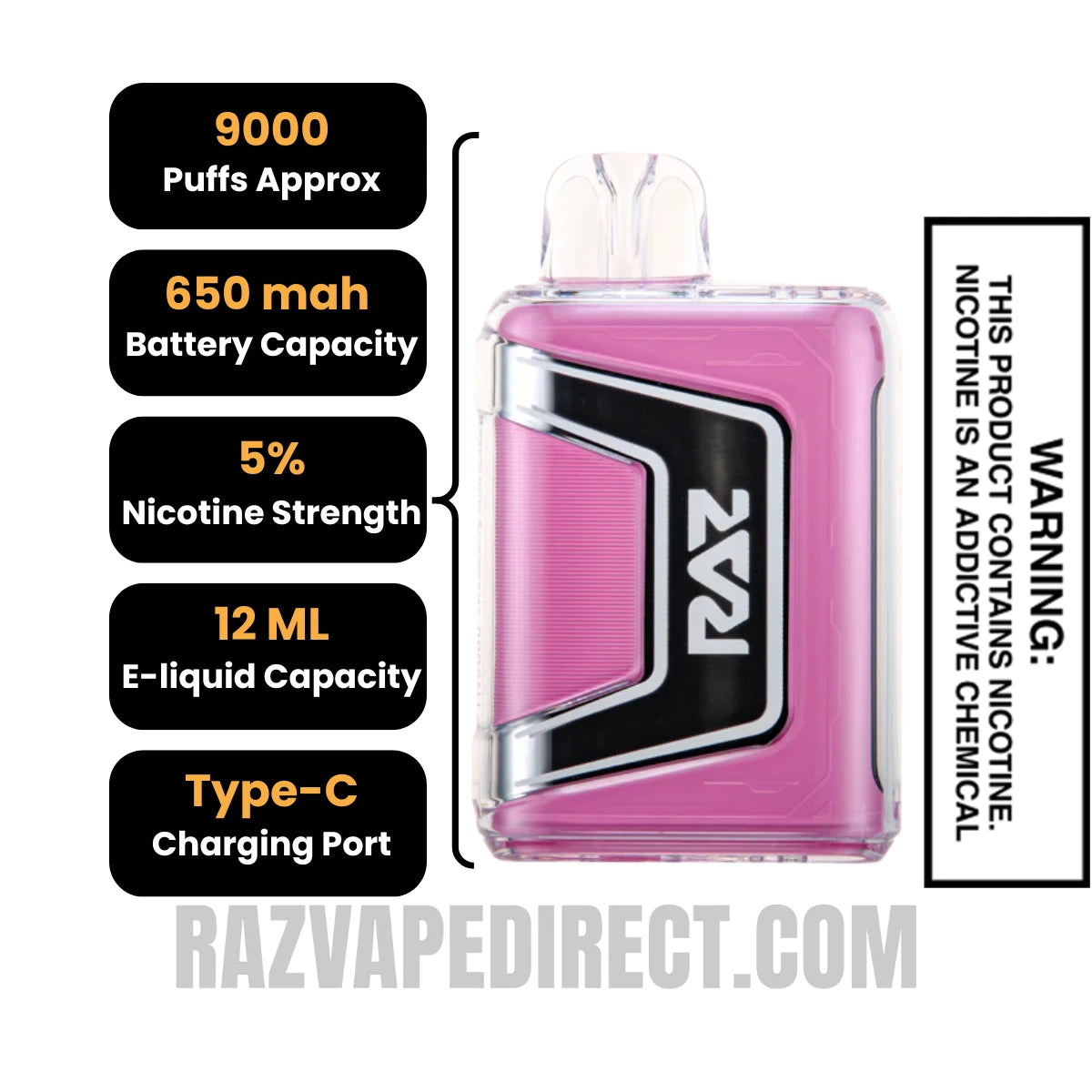 Strawberry Shortcake RAZTN9000 Disposable Vape Specifications