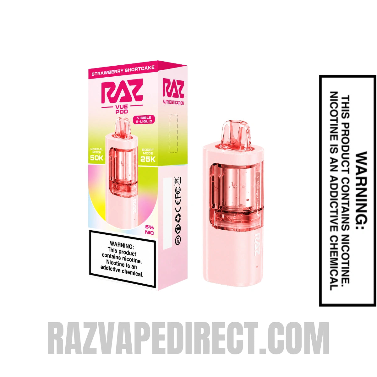 Strawberry Shortcake RAZ VUE 50K Disposable Vape Pod Bundle Pack