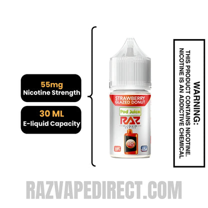 Strawberry Glazed Donut RAZ Salt Nic Juice 30 ML specifications