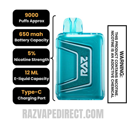 Tiffany Flavor Raz Tiffany RAZ TN9000 Disposable Vape Tiffany Flavor Raz Tiffany RAZ TN9000 Disposable Vape