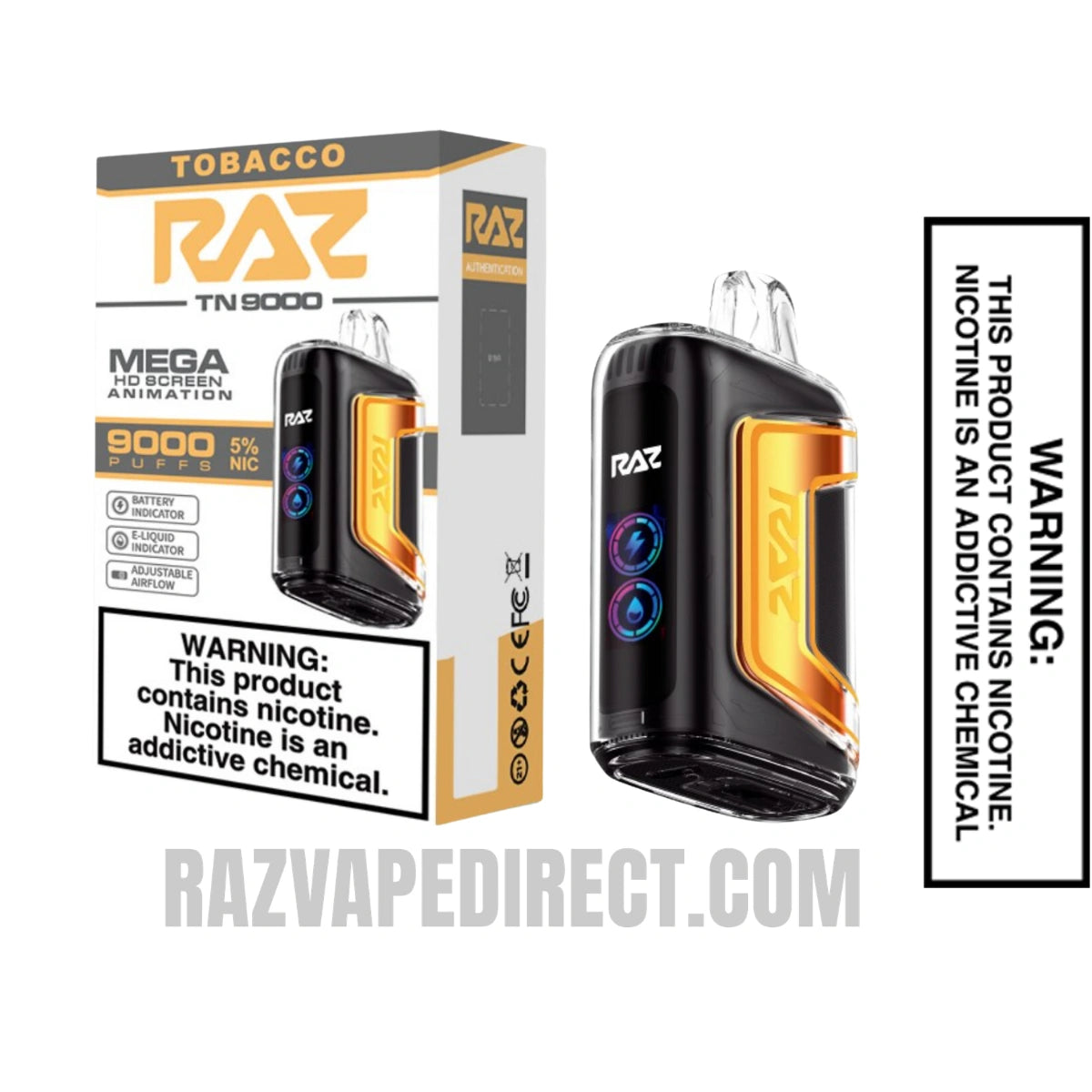 Tobacco RAZ TN9000 Disposable Vape
Rich text editor With Package Box