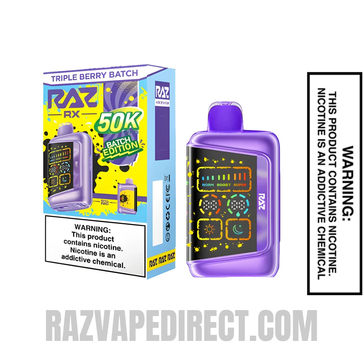 Triple Berry Batch RAZ RX50K Batch Edition Disposable Vape With Package Box
