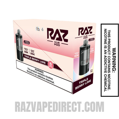 Triple Berry Lime RAZ VUE 50K Disposable Pod with bundle Box