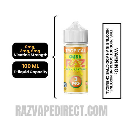 Tropical Gush RAZ Vape Juice 100 ML | RazVapeDirect Tropical Gush RAZ Vape Juice 100 ML | RazVapeDirect