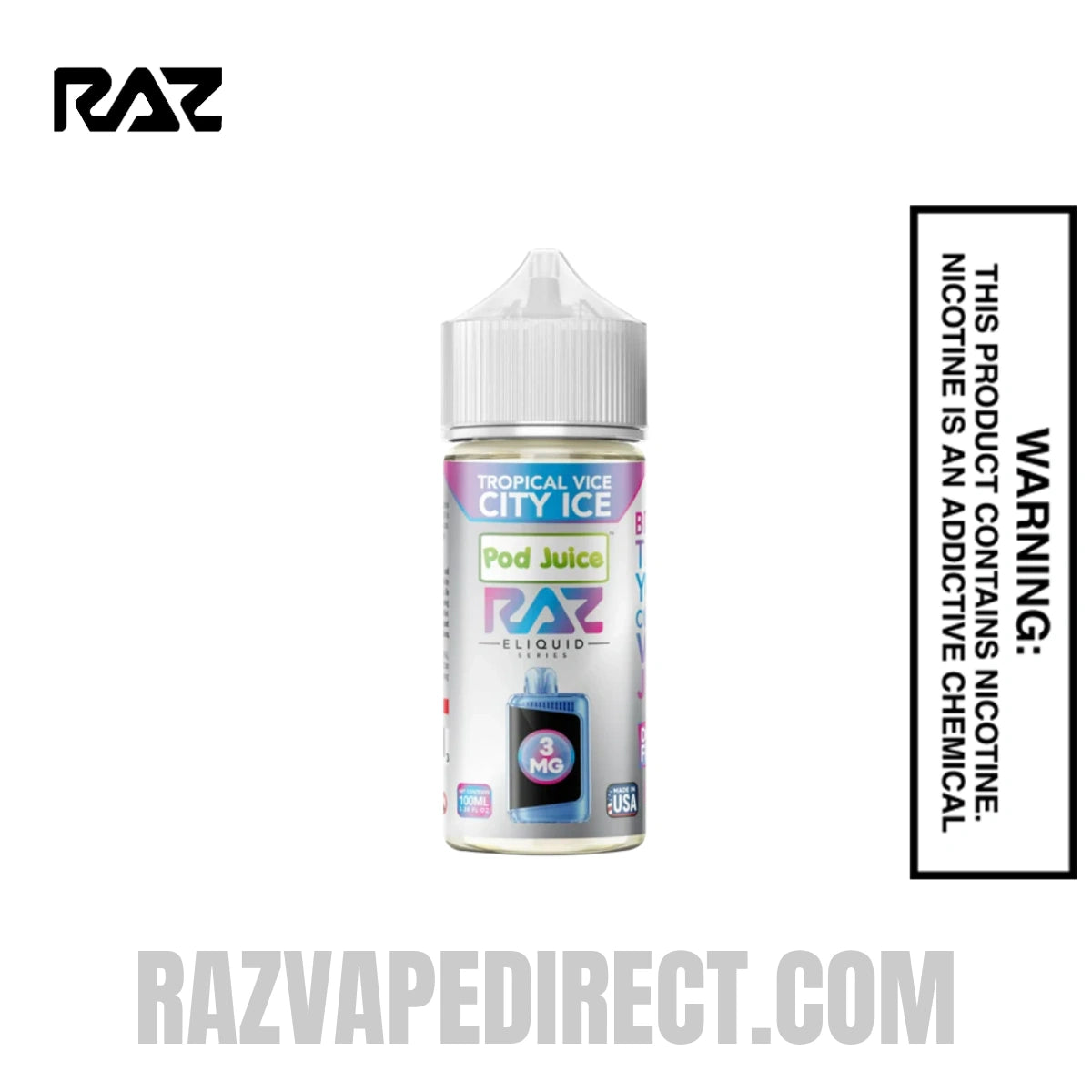 Tropical Vice City Ice RAZ Vape Juice 100 ML