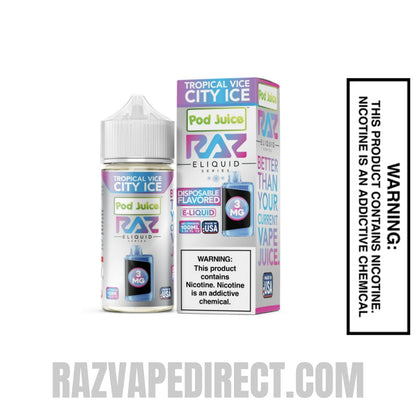 Tropical Vice City Ice RAZ Vape Juice 100 ML with package box