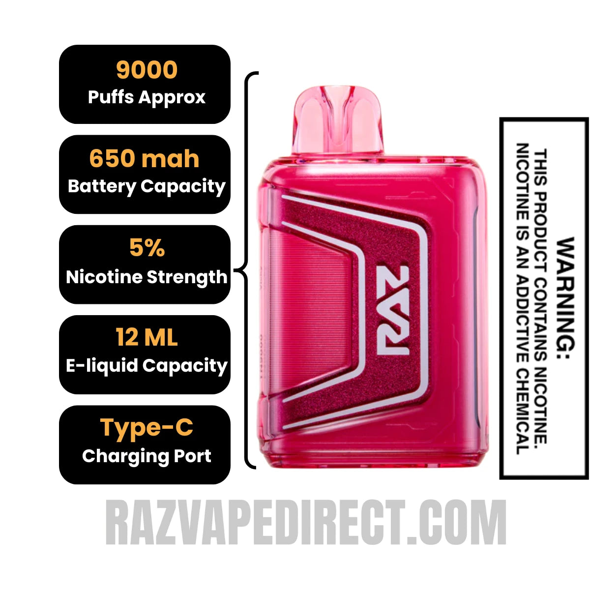 Vicky RAZ TN9000 Disposable Vape Specifications