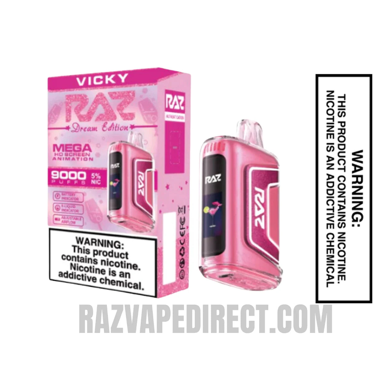 Vicky RAZ TN9000 Disposable Vape with Package Box