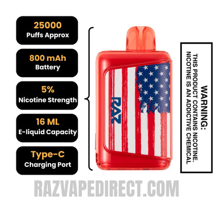 Watermelon Ice Raz Flavor Watermelon Ice RAZ LTX DC25000 Freedom Edition Vape Watermelon Ice Raz Flavor Watermelon Ice RAZ LTX DC25000 Freedom Edition Vape
