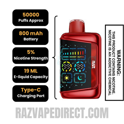 Watermelon Ice RAZ RX50K Batch Edition Disposable Vape Specifications