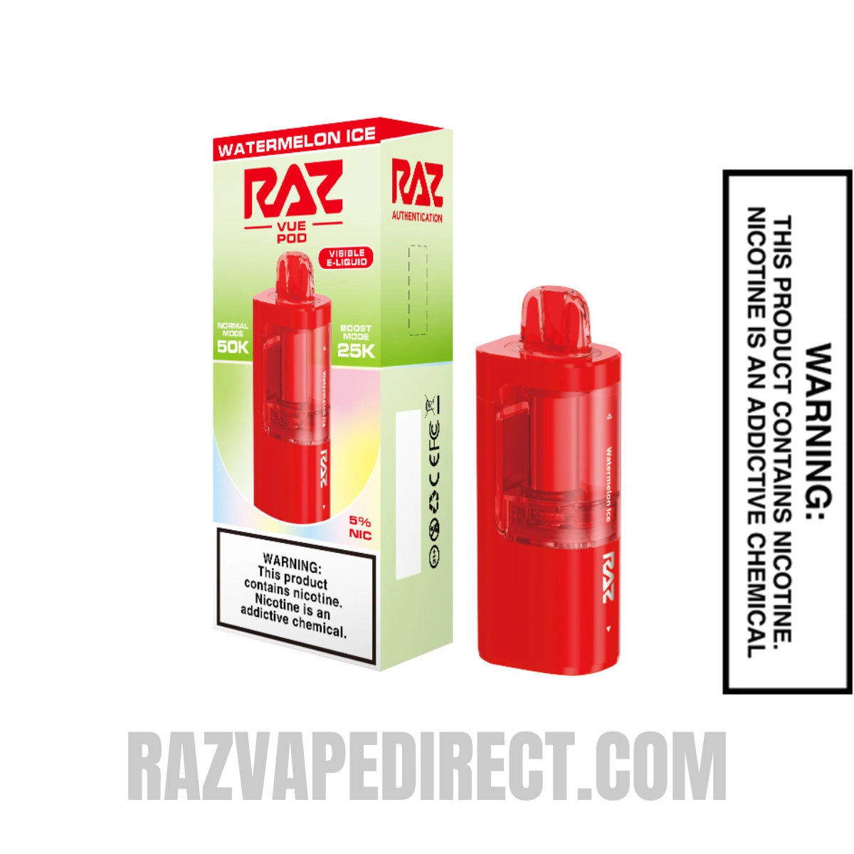 Watermelon Ice RAZ VUE 50K Disposable Pod with Package Box