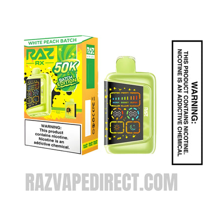 White Batch RAZ RX50K Batch Edition Disposable Vape With Package Box