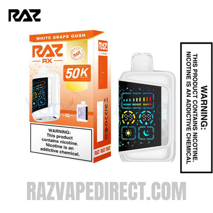 White Grape Gush RAZ RX50K Disposable Vape With Package Box