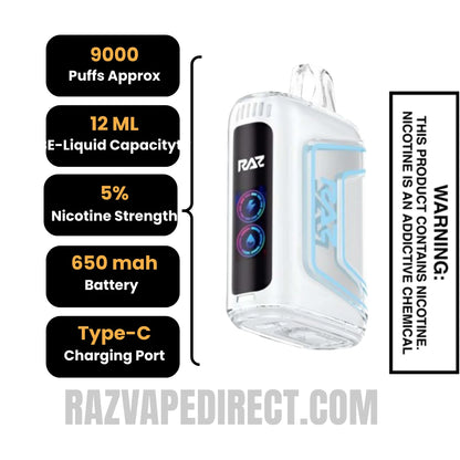 White Yummy Grape RAZ TN9000 Disposable Vape | RazVapeDirect White Yummy Grape RAZ TN9000 Disposable Vape | RazVapeDirect